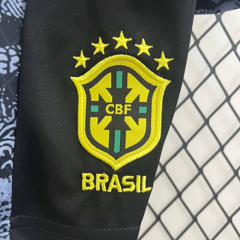 2024 Brazil Special Edition Jesus Black Gray Jersey Kids Size--7