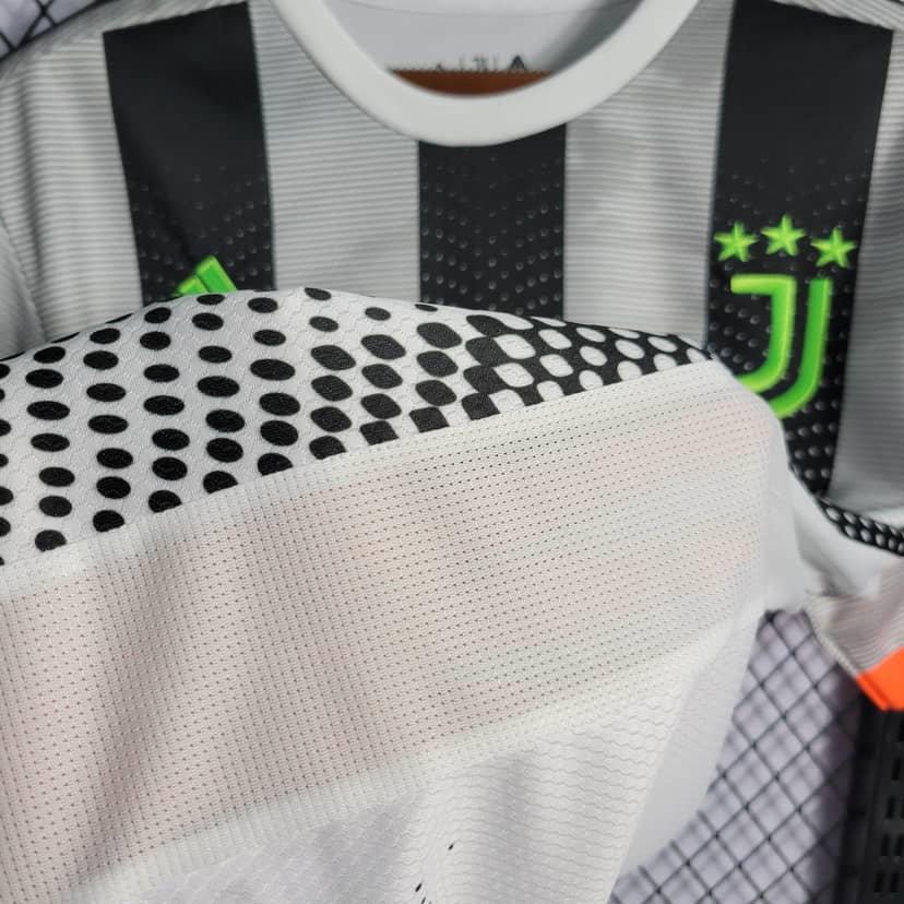 2019/2020 Retro Juventus Joint Edition Black and White Stripes Jersey--8