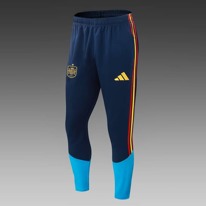 2026 Spain Half-Pull Training Suit Royal Blue Set Shirt--4