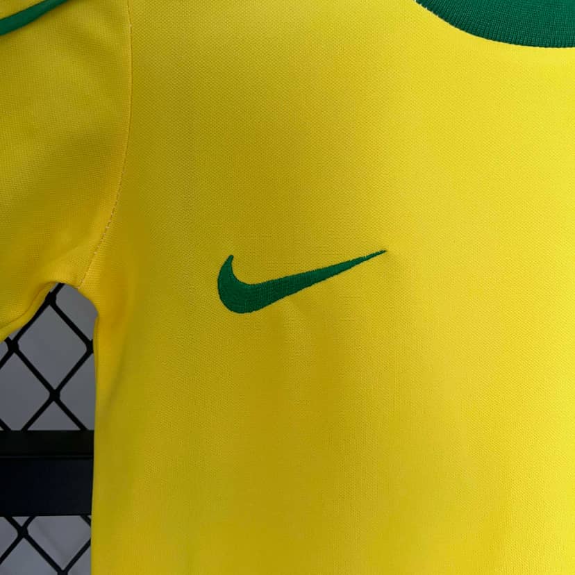 1998 Retro Brazil Home Shirt Kids Size--4