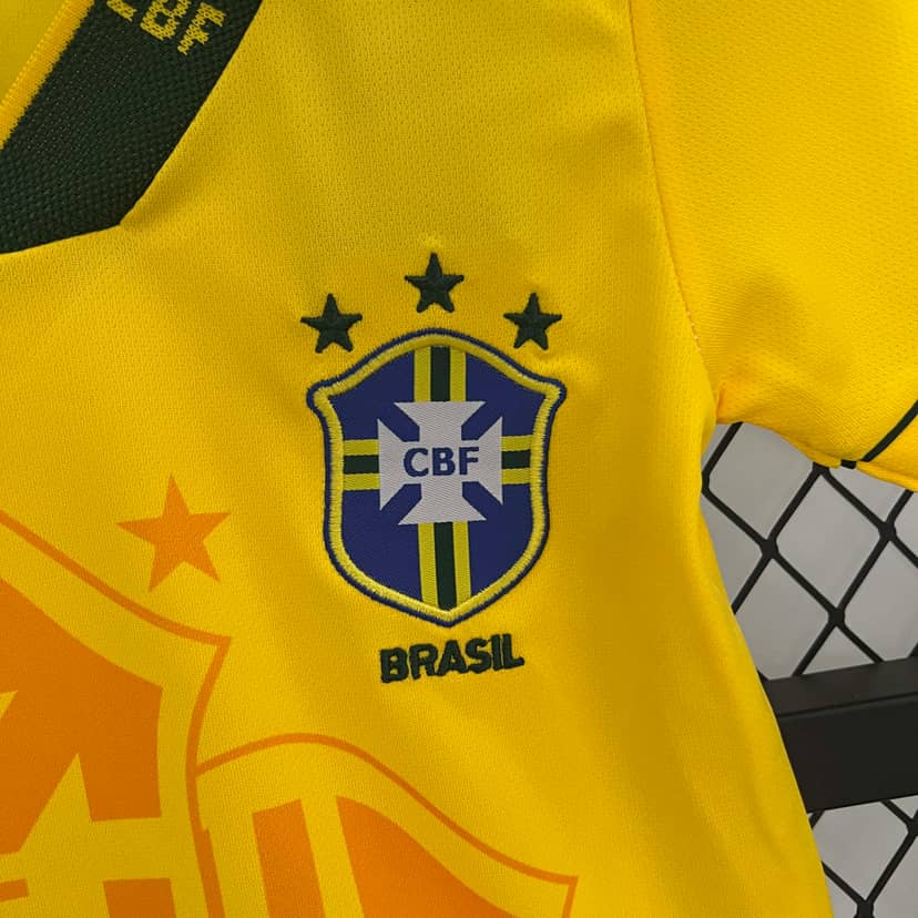 1994 Retro Brazil Home Shirt Kids Size--5