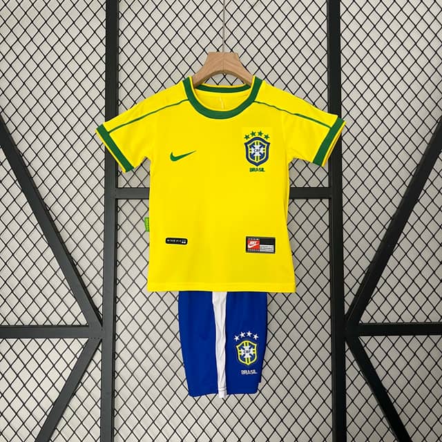 1998 Retro Brazil Home Shirt Kids Size