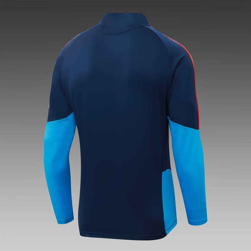 2026 Spain Half-Pull Training Suit Royal Blue Set Shirt--3