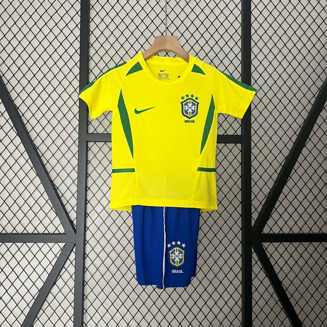 2002 Retro Brazil Home Shirt Kids Size