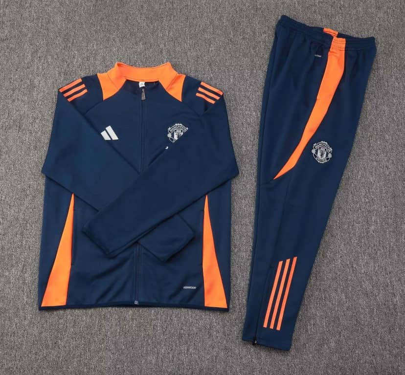 2024/2025 Manchester Long Zipped Jacket Royal Blue Set Shirt Set--2