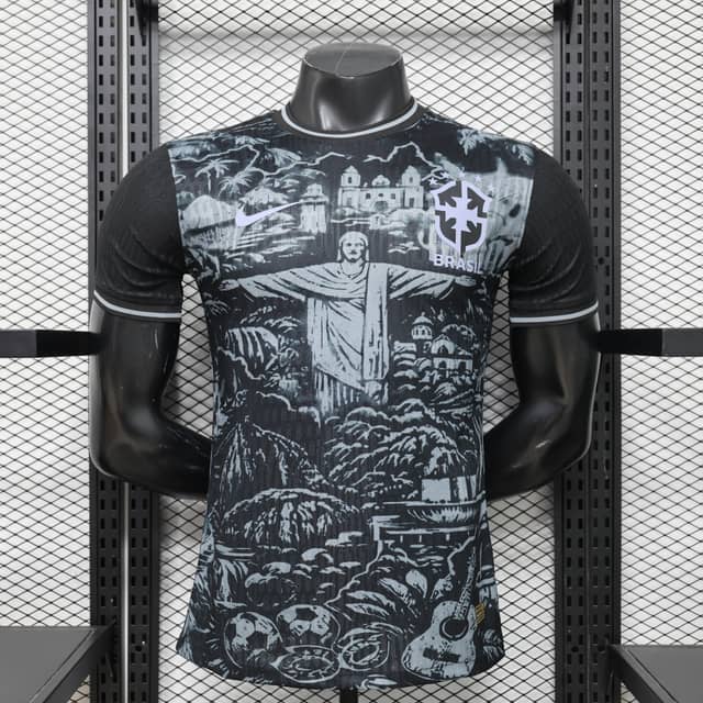 2026 Player Version Brazil Jesus Special Edition Black Shirt