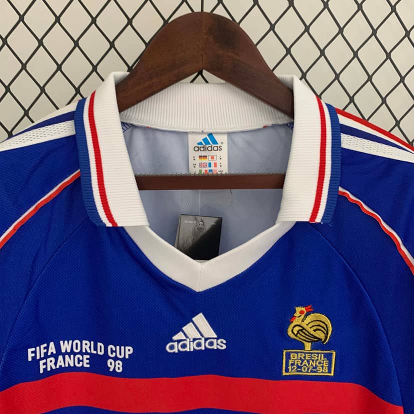 1998 Retro Long Sleeve France Home Shirt--2