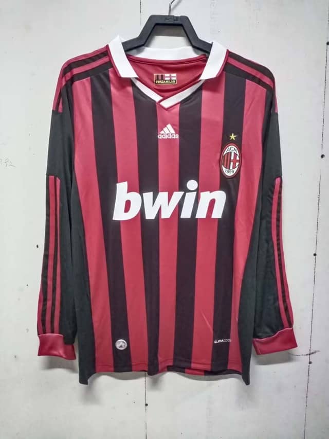 2009/2010 Retro Long Sleeve AC Milan Home Shirt