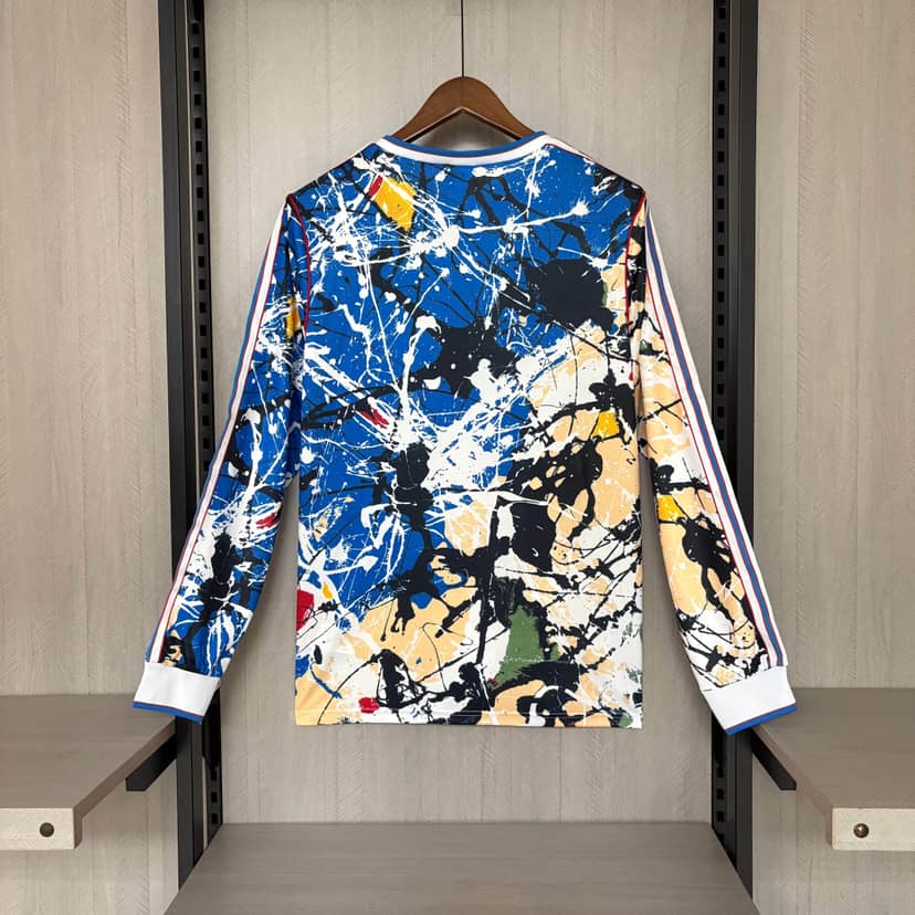 2025/2026 Long Sleeve Manchester United Stone Roses Co-Branded Edition Blue Shirt--1