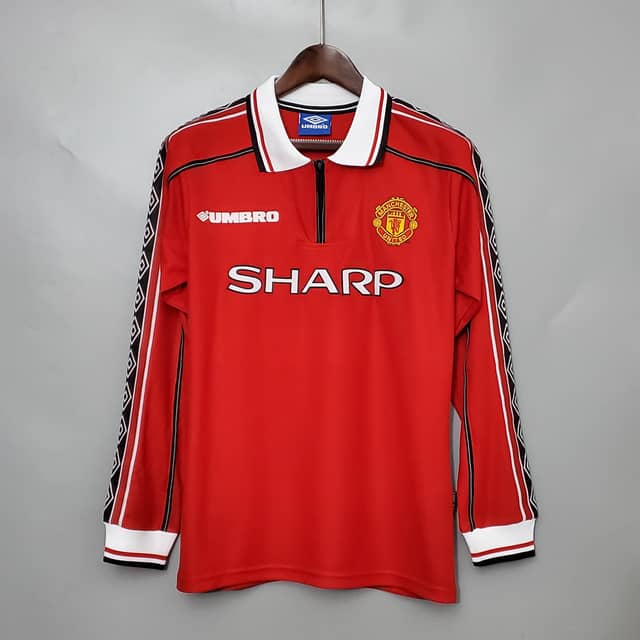 1998-1999 Retro Long Sleeve Manchester United Home Shirt