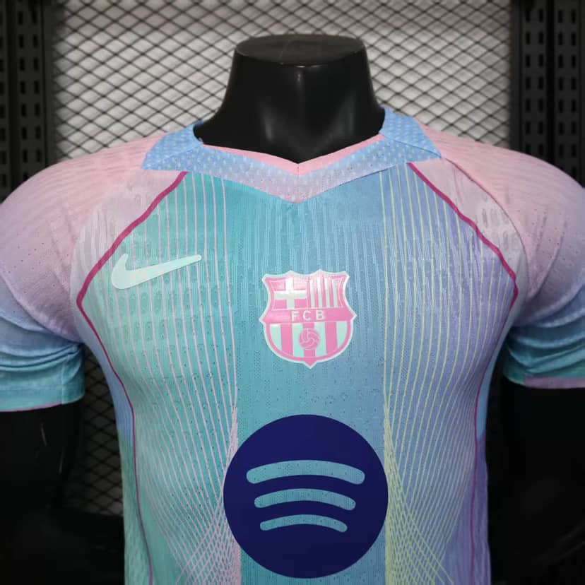2025/2026 Player Version Barcelona Concept Pink Blue Gradient Shirt--2