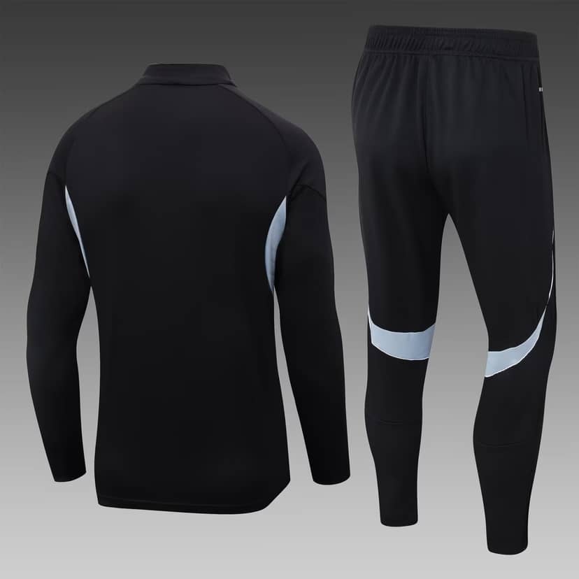 2025 Germany Half-Pull Training Suit Black Jersey Set--1