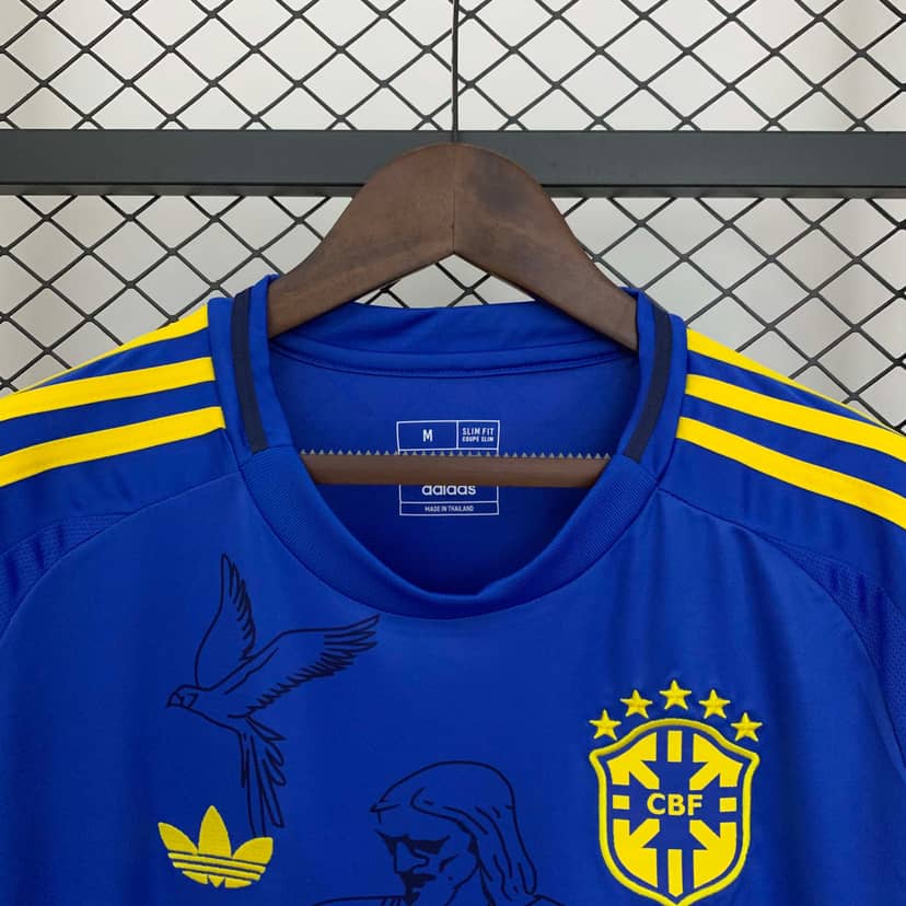 2025 Brazil Special Edition Jesus blue Shirt--2