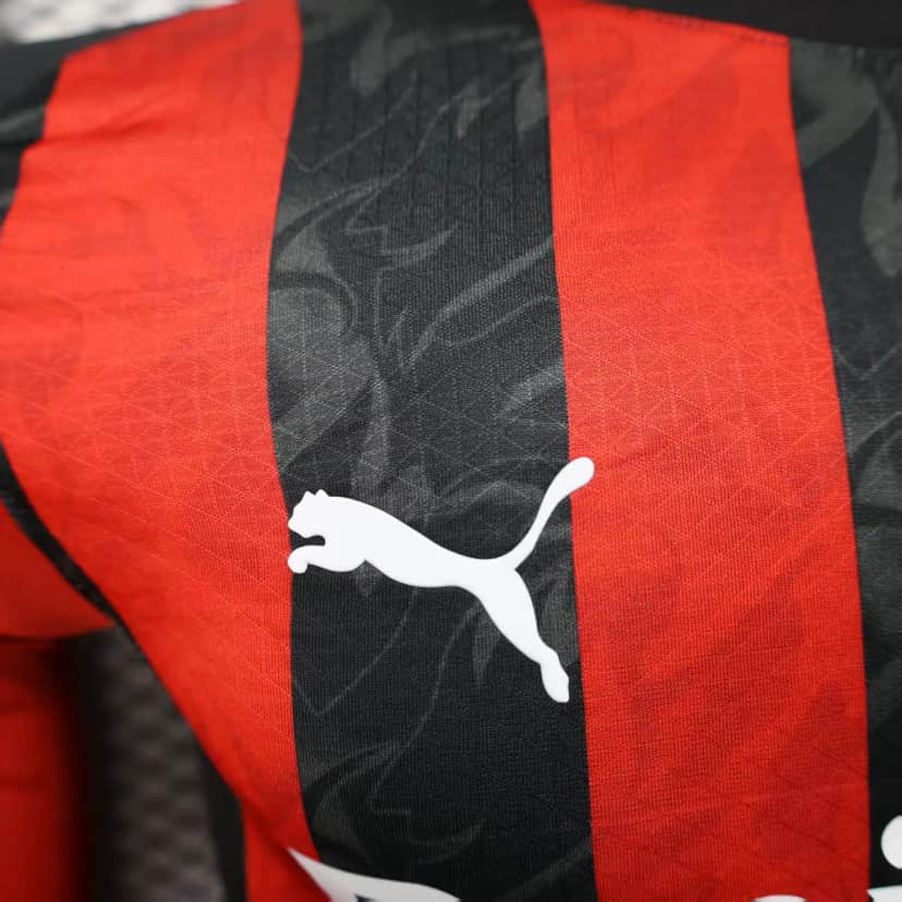 2025/2026 Player Version Long Sleeve AC Milan Home Jersey--4