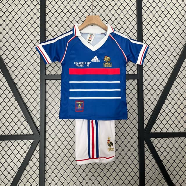 1998 Retro France Home Shirt Kids Size