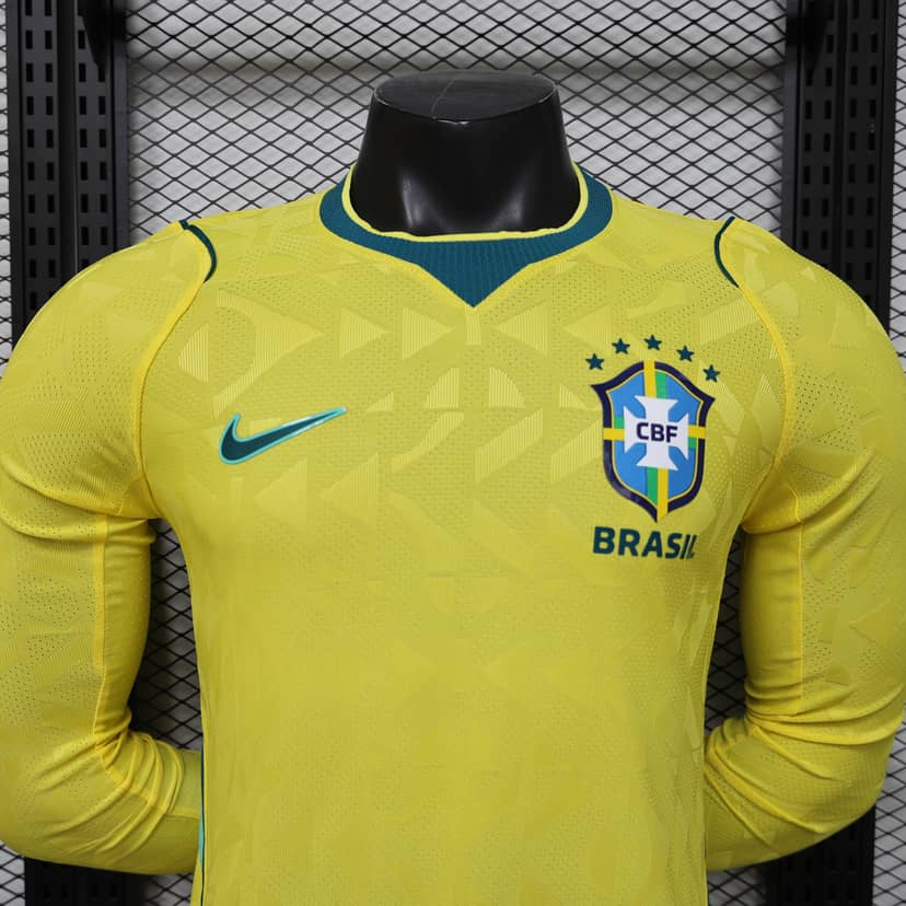 2026 Player Version Long Sleeve Brazil Home Shirt--2