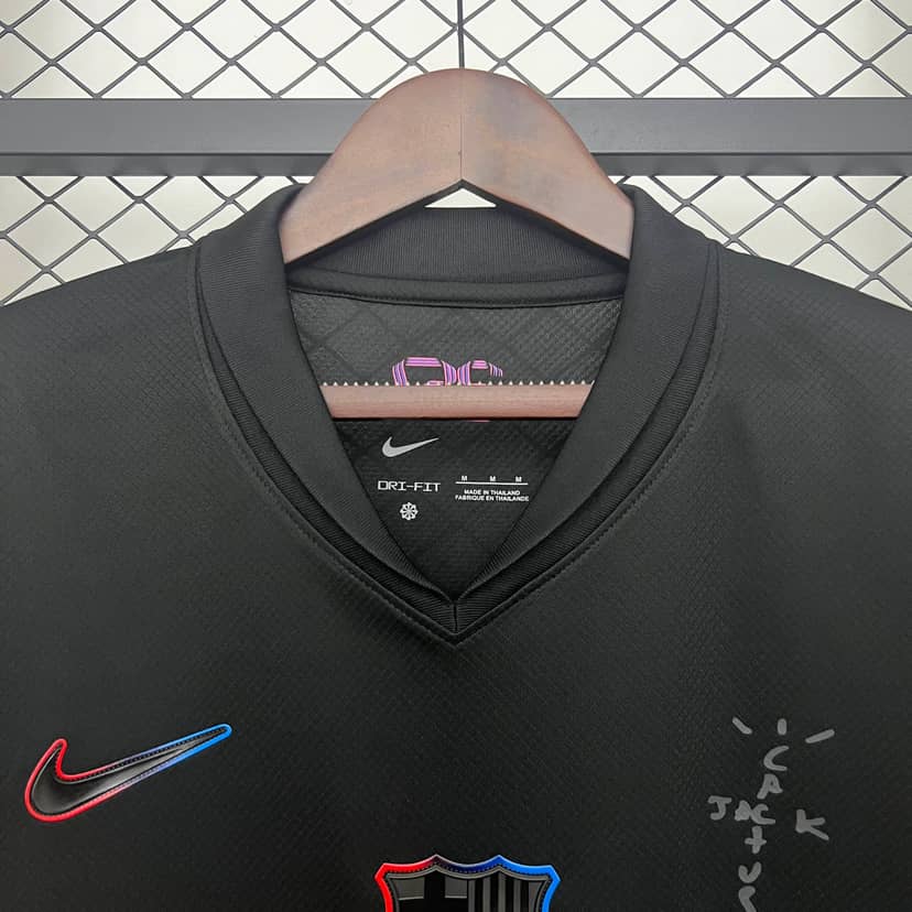 2024/2025 Barcelona Travis Scott Joint Edition Black Shirt--2