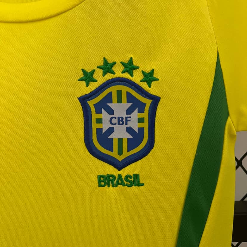 2002 Retro Brazil Home Shirt Kids Size--5