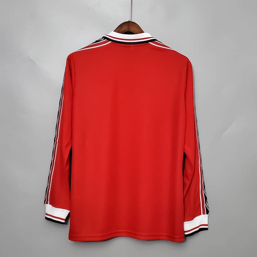 1998-1999 Retro Long Sleeve Manchester United Home Shirt--1