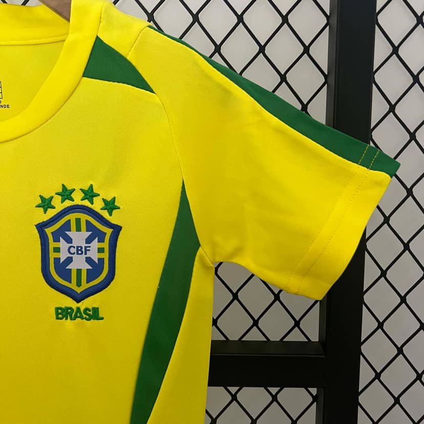 2002 Retro Brazil Home Shirt Kids Size--6