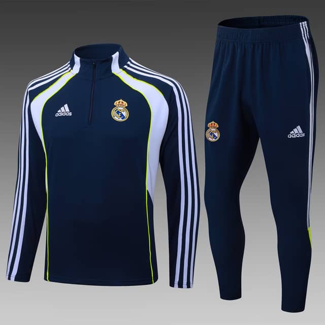 2025/2026 Real Madrid Half-Pull Training Suit Royal Blue Shirt Set