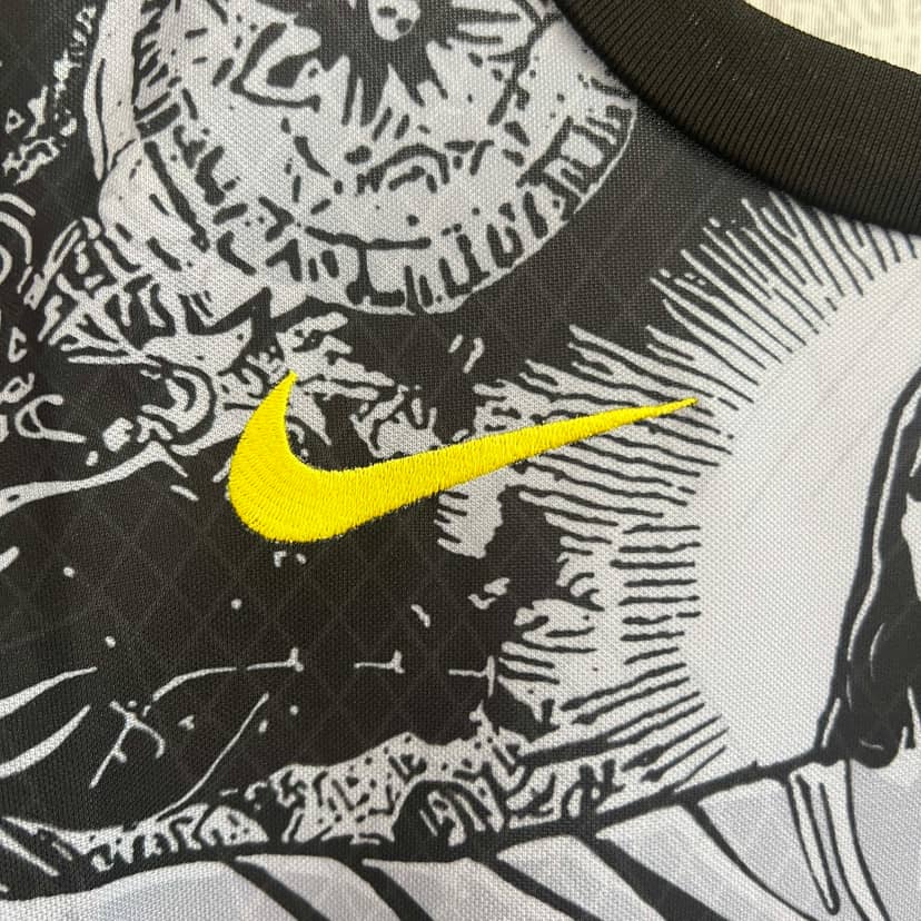 2024 Brazil Special Edition Jesus Black Gray Jersey Kids Size--4
