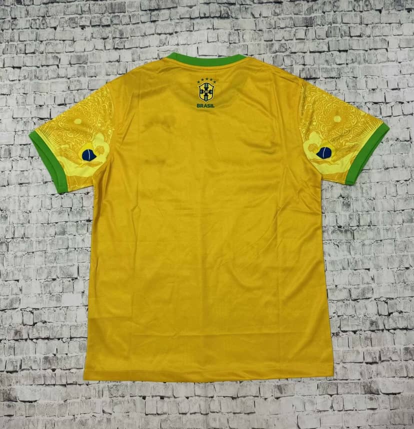 2024 Brazil Special Edition Jesus Yellow Shirt--1
