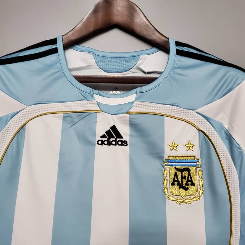 2006 Retro Argentina National Team Home Jersey--2
