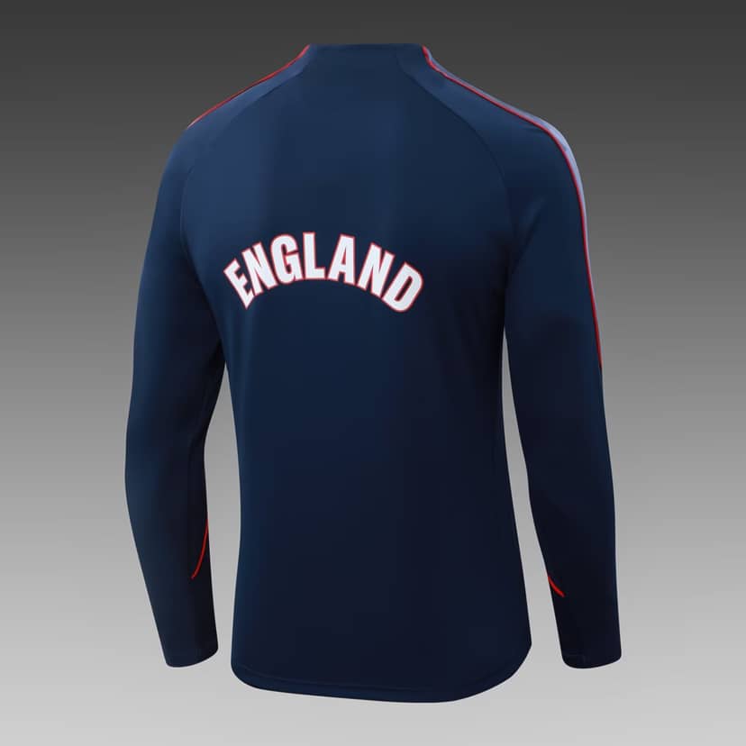 2026 England Half-Pull Training Suit Royal Blue Jersey Set--3