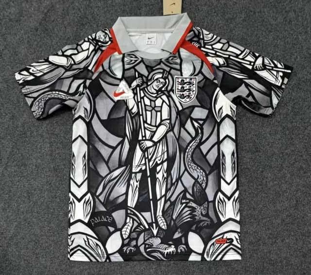 2026 England Pre-Match Collaboration Edition Grey POLO Collar Shirt