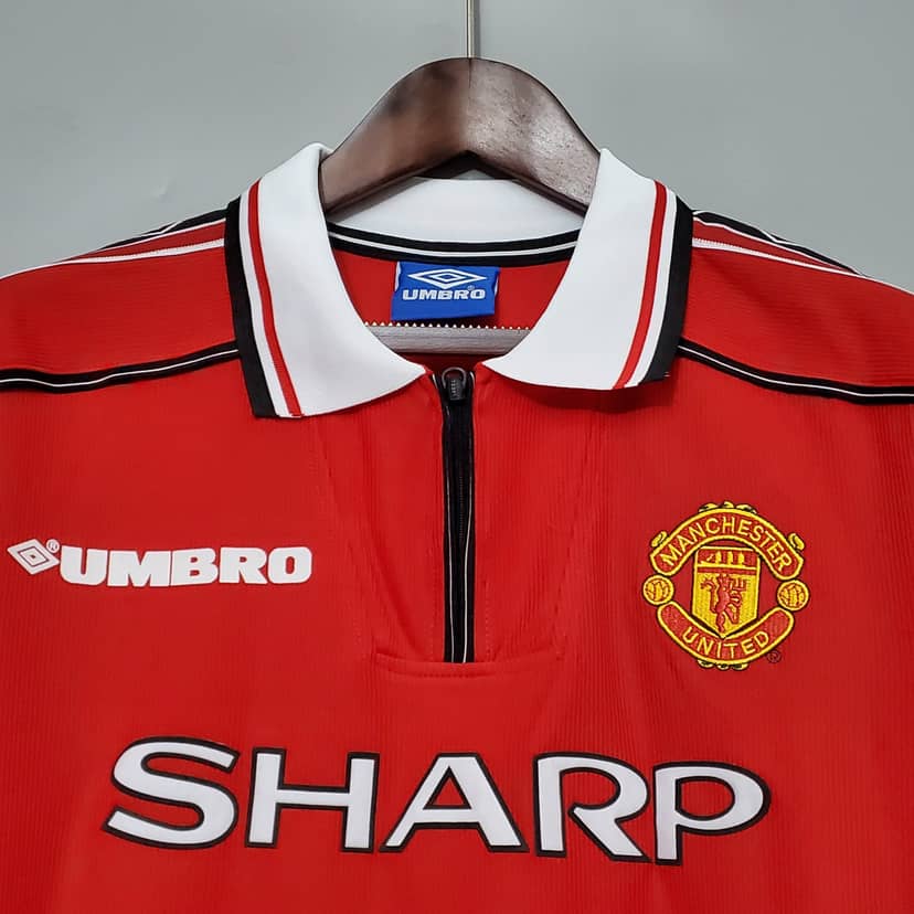 1998-1999 Retro Long Sleeve Manchester United Home Shirt--2