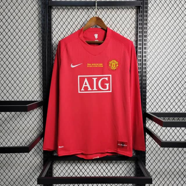 2007-2008 Retro Long Sleeve Manchester United Home Shirt