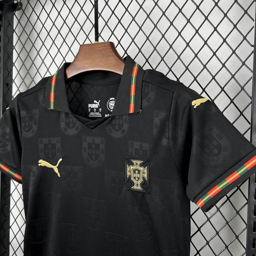2026 Portugal Special Edition Black Shirt Kids Size--4