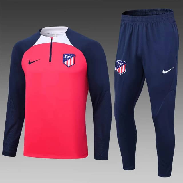 2023/2024 Atletico Madrid Half-Pull Training Suit Red Set
