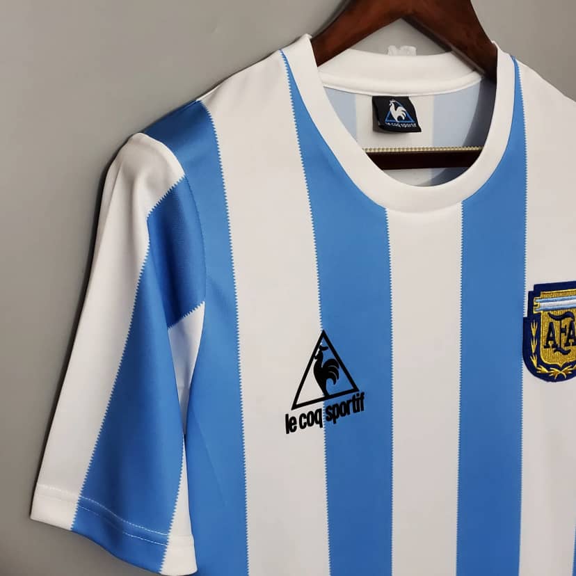 1986 Retro Argentina National Team Home Jersey--5