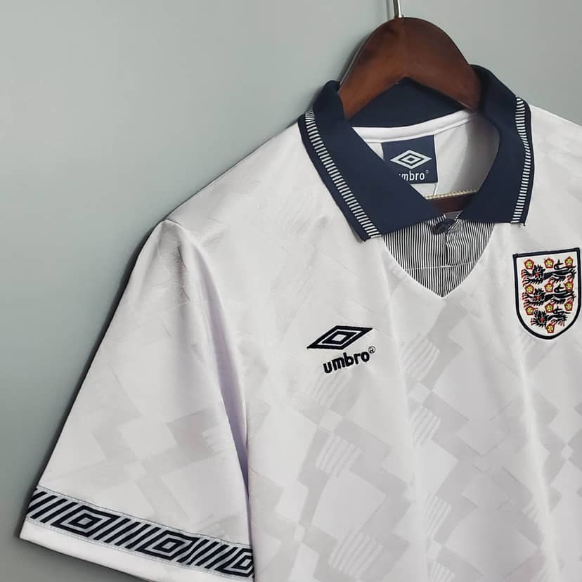 1990 Retro England Home Jersey--5