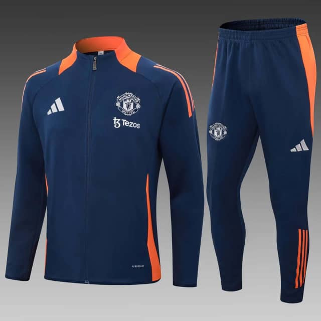 2024/2025 Manchester Long Zipped Jacket Royal Blue Set Shirt Set