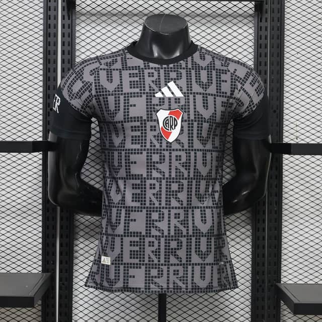 2026/2027 Player Version River Plate Pre-Match Training Uniform Black Jersey