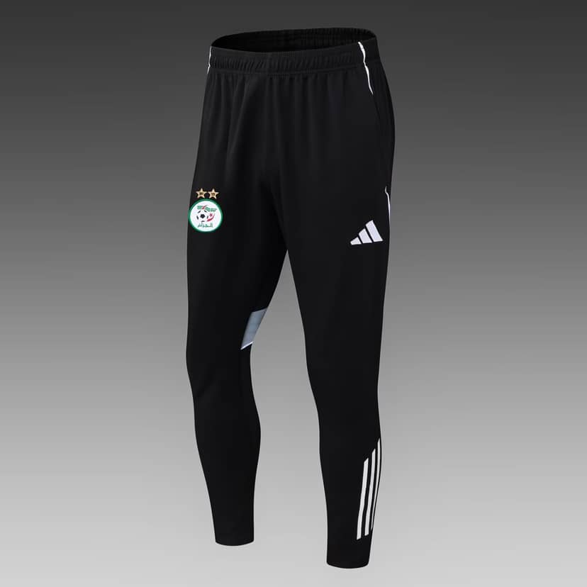 2025 Algeria National Team Half-Pull Training Suit Black Shirt Set--4