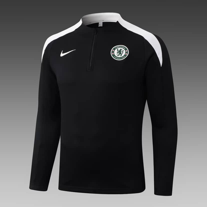2025/2026 Chelsea Half-Pull Training Suit Black Shirt Set--2