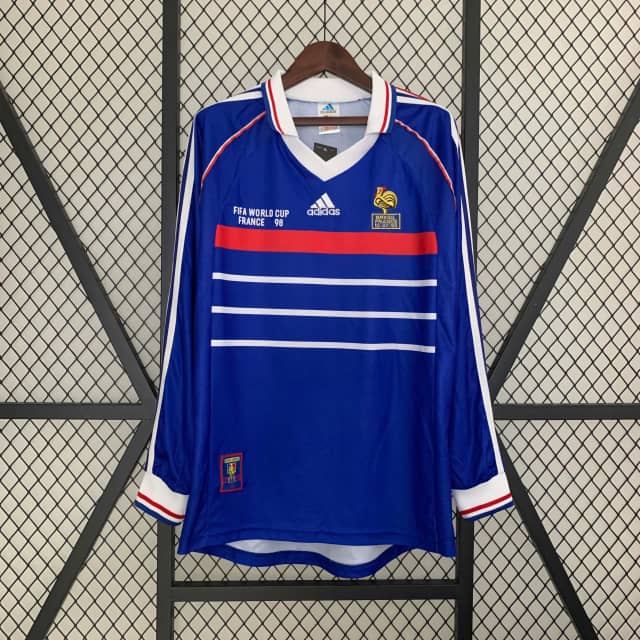 1998 Retro Long Sleeve France Home Shirt
