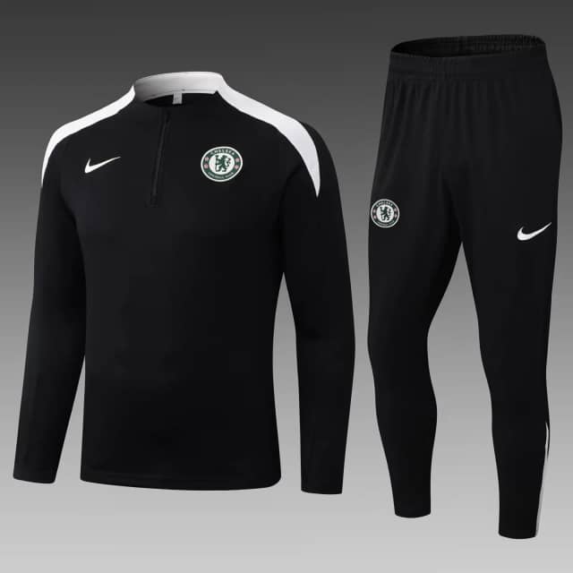 2025/2026 Chelsea Half-Pull Training Suit Black Shirt Set