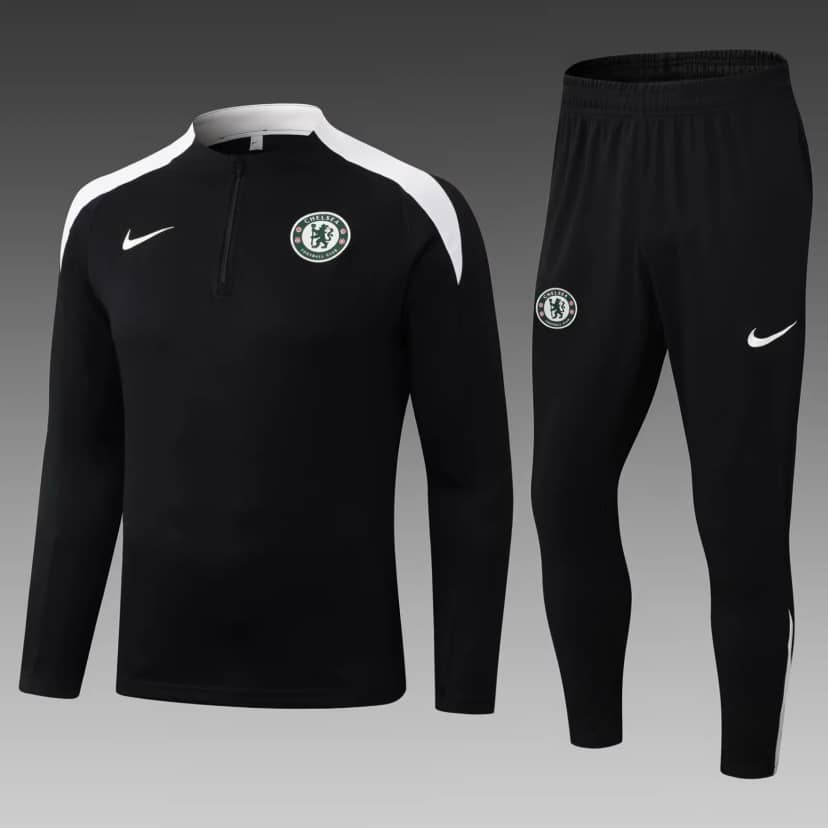 2025/2026 Chelsea Half-Pull Training Suit Black Shirt Set