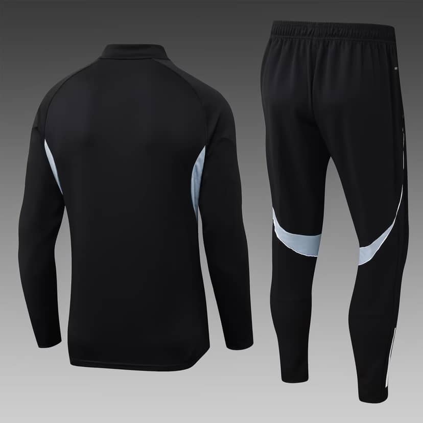 2025 Algeria National Team Half-Pull Training Suit Black Shirt Set--1