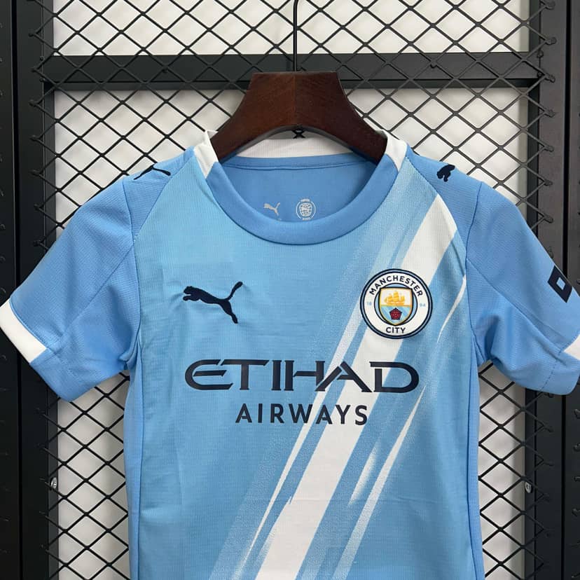 2025/2026 Manchester City Home Shirt Kids Size--2