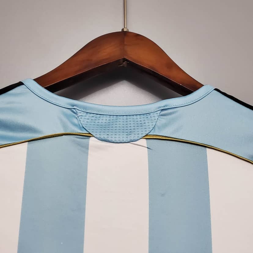 2006 Retro Argentina National Team Home Jersey--4