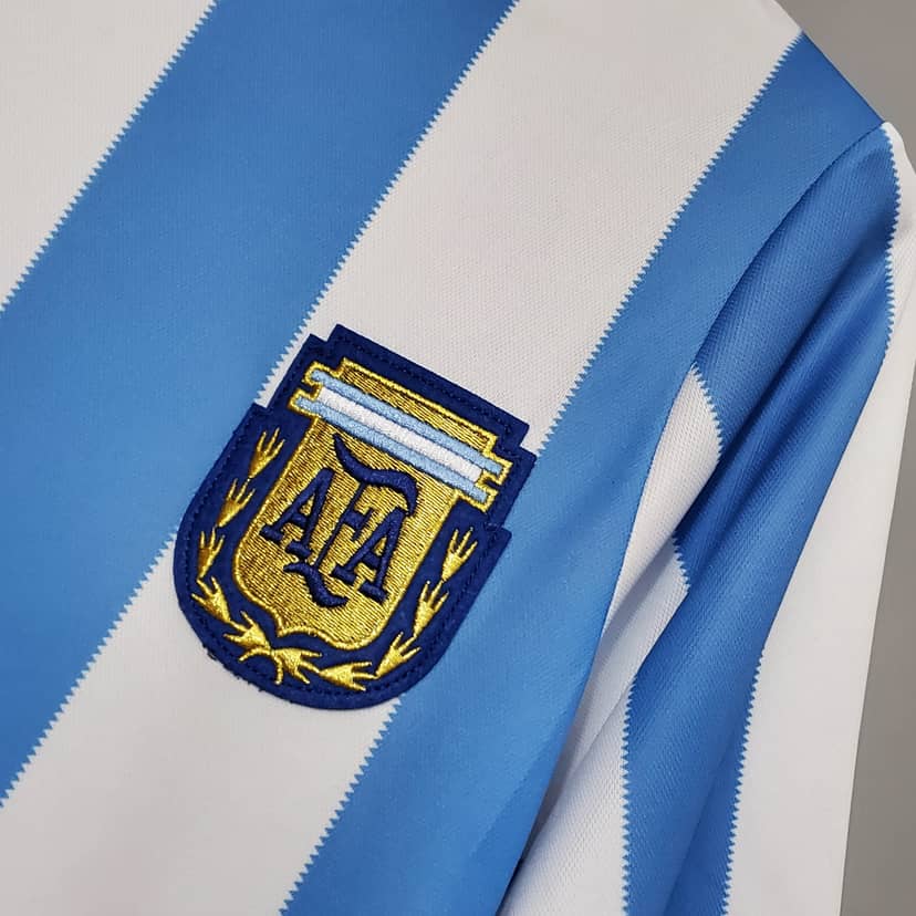 1986 Retro Argentina National Team Home Jersey--4