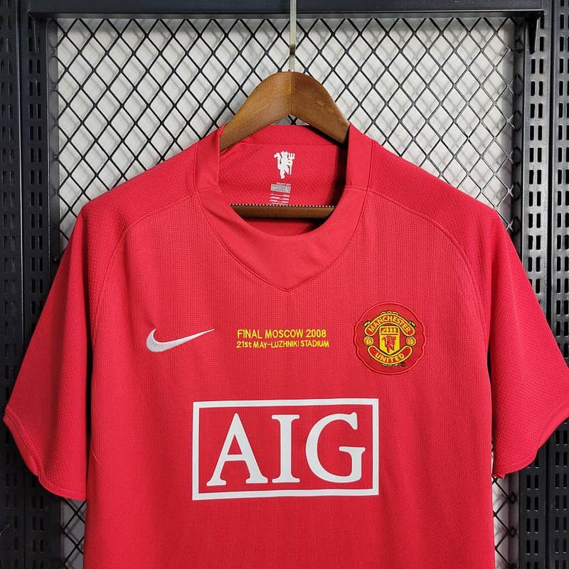 2007/2008 Retro Manchester United Home Champions League Edition Shirt--3