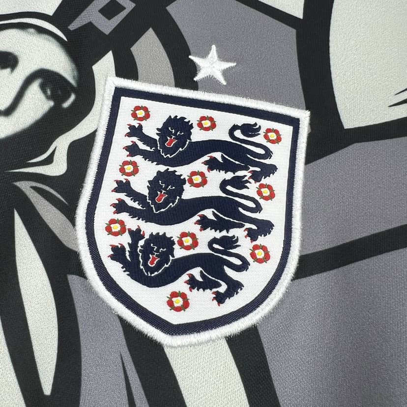 2026 England Pre-Match Collaboration Edition Grey Crew Neck Shirt--4
