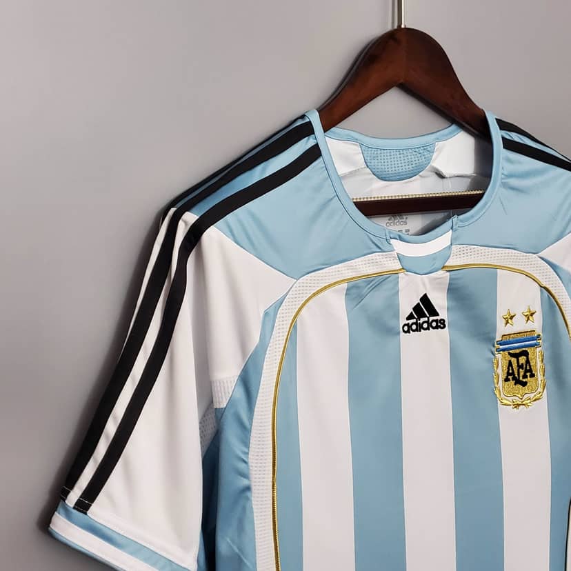 2006 Retro Argentina National Team Home Jersey--3